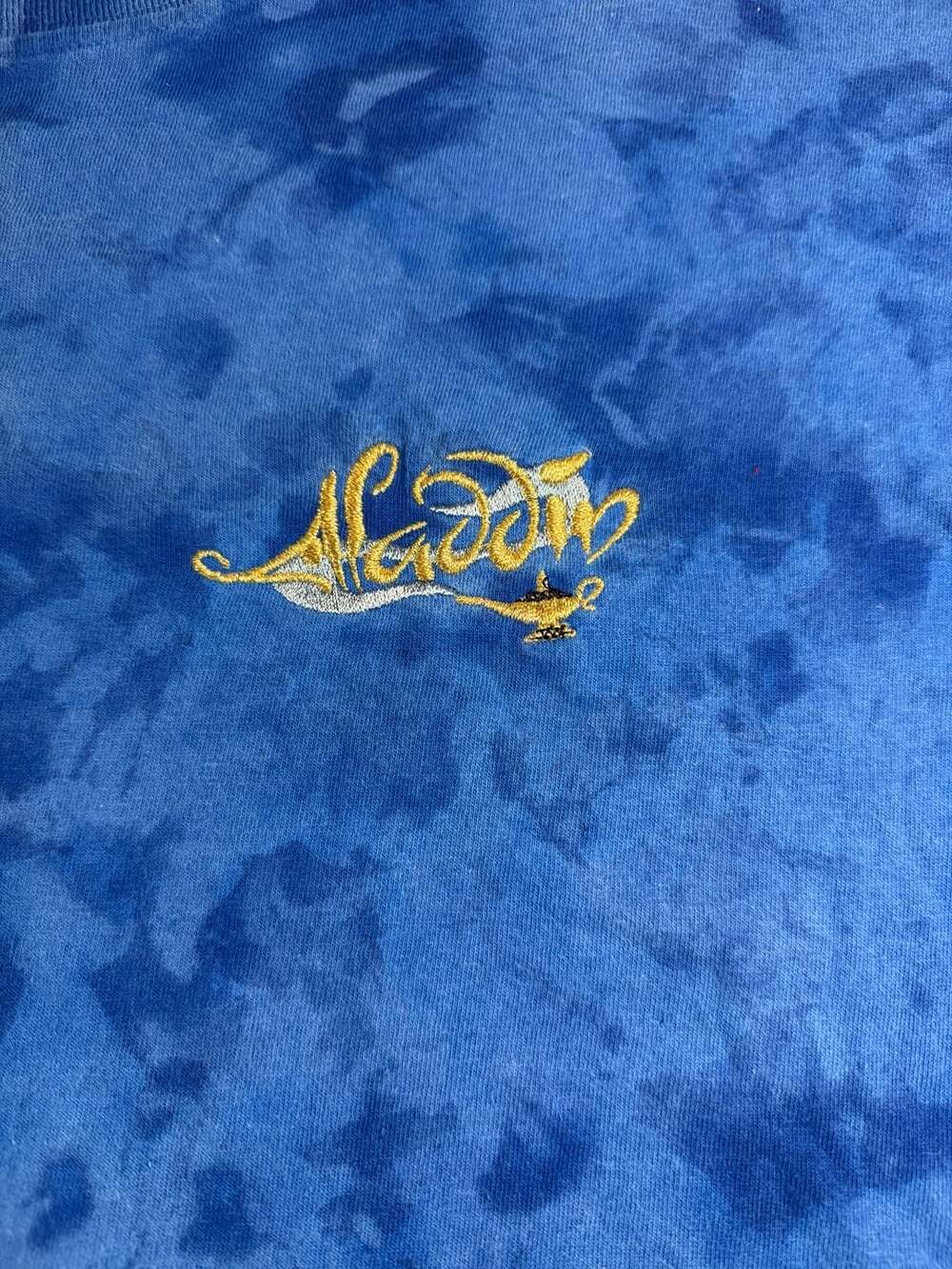 Vintage Double B Santa Fe Aladdin Magic Lamp Embroidered Tie Dye T-Shirt Size L/